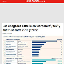 Las abogadas estrella en corporate, tax y antitrust entre 2018 y 2022